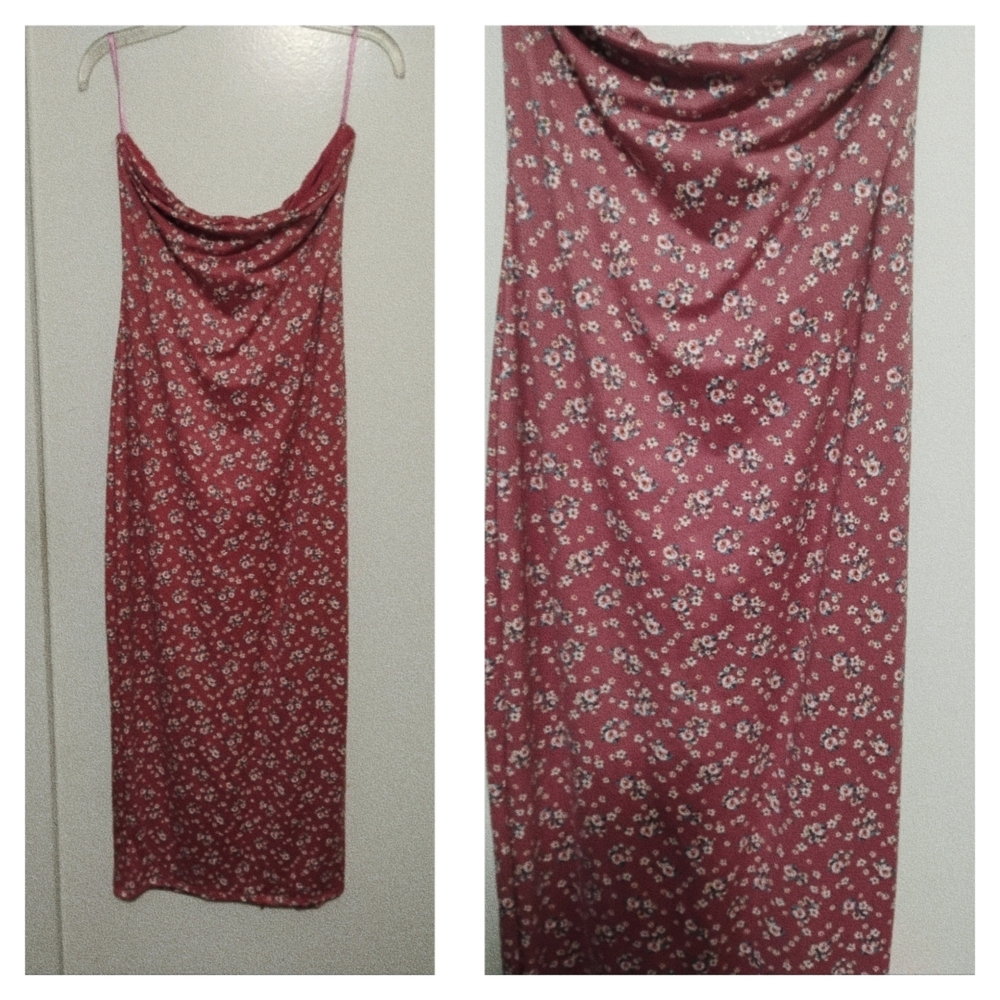 Floral Pink Slip Dress